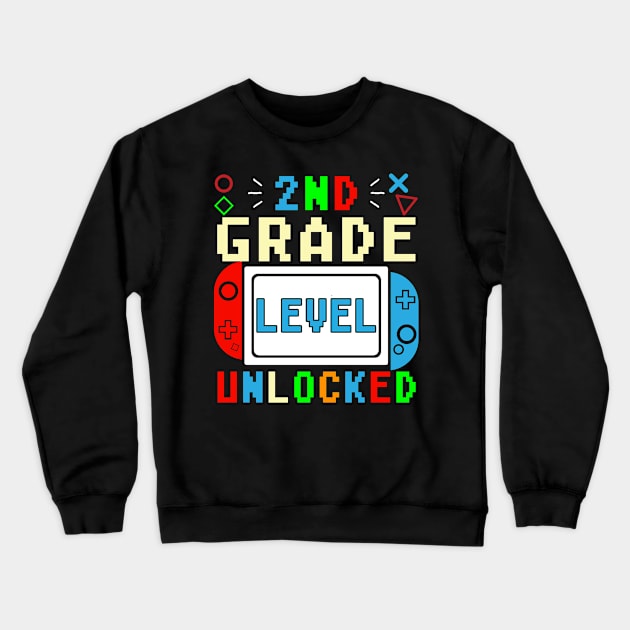 2nd Grade Level Unlocked Video Game Crewneck Sweatshirt by AngelGurro